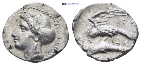 Paphlagonia, Sinope AR Drachm. Circa 330-300 BC. (6.05 Gr. 18mm.)
 Head of Sinope left, wearing sphendone and triple pendent earring 
Rev. Sea eagle w...