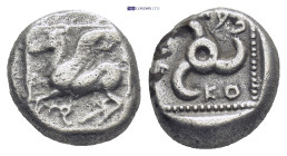 DYNASTS of LYCIA. Kuprilli. Circa 470/60-440/35 BC. AR 1/3 Stater (12mm, 3.0 g). Pegasos flying left; triskeles below; all within linear square / Tris...