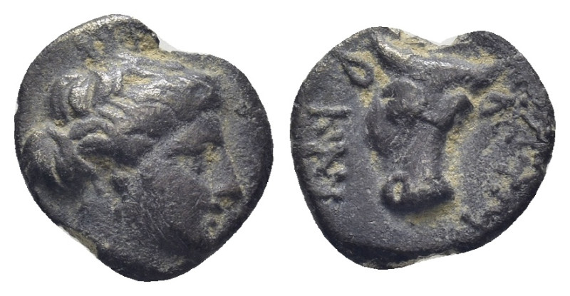 CARIA, Knidos. Circa 300-225 BC. AR Hemidrachm (11mm, 1.3 g). Head of Aphrodite ...