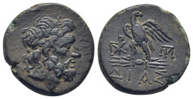 BITHYNIA. Dia. Time of Mithradates VI Eupator, circa 85-65 BC. AE . (7.14 Gr. 20mm.) 
Laureate head of Zeus to right. 
Rev. Eagle standing left on thu...