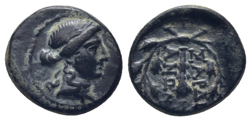 Lydia, Sardes. Ca. 133 B.C.-A.D. 14 AE. (3.2 Gr. 15mm.).
 Laureate head of Apoll...