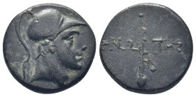 PAPHLAGONIA. Sinope.AE. (8.45 Gr. 21mm.). 
Helmeted head of Ares to right. 
Rev. Sword in sheath.