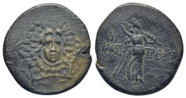 Paphlagonia, Amastris. Ca. 85-65 B.C. AE (7.6 Gr. 22mm.). 
Aegis with Gorgon's head at center 
Rev. Nike advancing right, holding palm