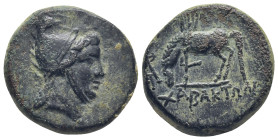 PONTOS. Chabacta. Ae (23mm, 13.3 g) (Circa 100-85 BC). Obv: Head of Perseus right, wearing Phrygian cap with griffin-crest. Rev: XABAKTΩΝ. Pegasos dri...