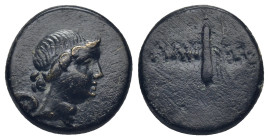 PONTOS. Amisos. Ae. (16mm, 4.1 g) Struck under Mithradates VI (Circa 120-111 or 110-100 BC). Obv: Winged bust of Eros (or Nike) right. Rev: AMI - ΣOY....