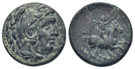 KINGS OF MACEDON. Philip III Arrhidaios, 323-317 BC. AE (20mm, 6.0 g), uncertain mint in Macedon. Head of Herakles to right, wearing lion skin headdre...