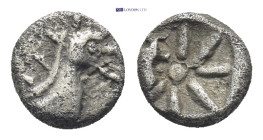 Caria, Kindya, c. 510-480 BC. AR Hemiobol (7mm, 0.49 g). Head of ketos r. R/ Star within incuse square.