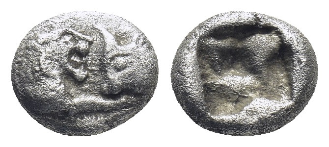 Lydian Kingdom. Kroisos. Ca. 564/53-550/39 B.C. AR 1/12 stater (0.84 Gr. 8mm.). ...