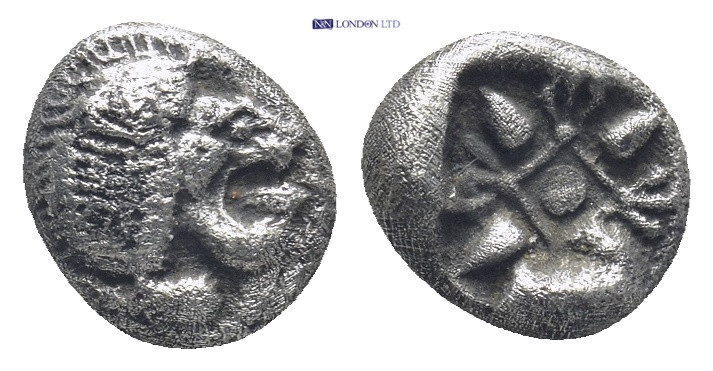 IONIA. Miletus. Ca. late 6th-5th centuries BC. AR obol (9mm, 1.12 g). Milesian s...