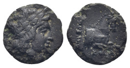 Ionia. Kolophon circa 330-280 BC. (1.1 Gr. 12mm.)
 Laureate head of Apollo to right 
Rev. Forepart of a horse to right.