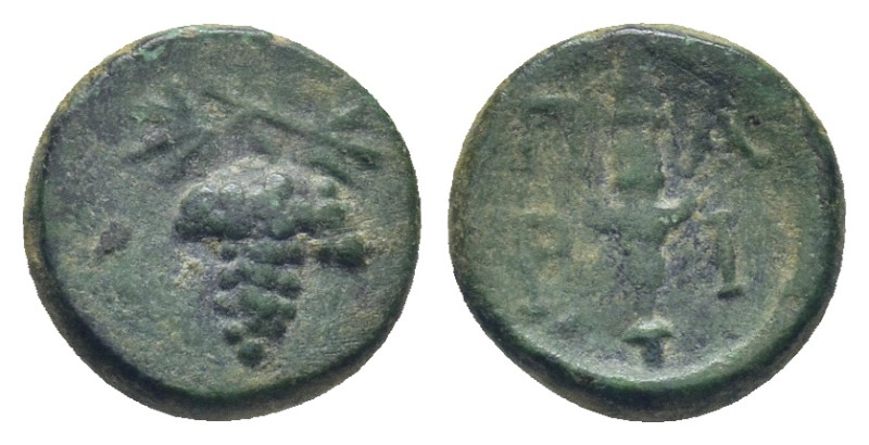 MYSIA. Parion. Ae (11mm, 1.3 g) (Circa 4th century BC). Obv: Bunch of grapes. Re...