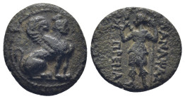 PAMPHYLIA, Perge. Circa 2nd-1st century BC. AE. (8 Gr. 18mm.). 
Sphinx seated right 
Rev. Artemis standing left.