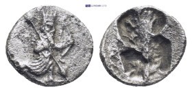 PERSIA. Achaemenid Empire. Time of Darios I to Xerxes I (505-480 BC). 1/4 AR Siglos. Sardes. (0.82 Gr. 10mm.)
Persian king or hero, with quiver over s...