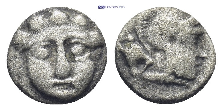 PISIDIA, Selge (Circa 350-300 BC) AR Obol (9mm, 0.84 g) Obv: Facing gorgoneion. ...
