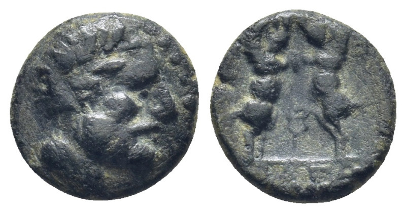 PISIDIA. Sagalassos. 1st century BC. AE (1.8 Gr. 12mm.) 
 Laureate head of Zeus ...