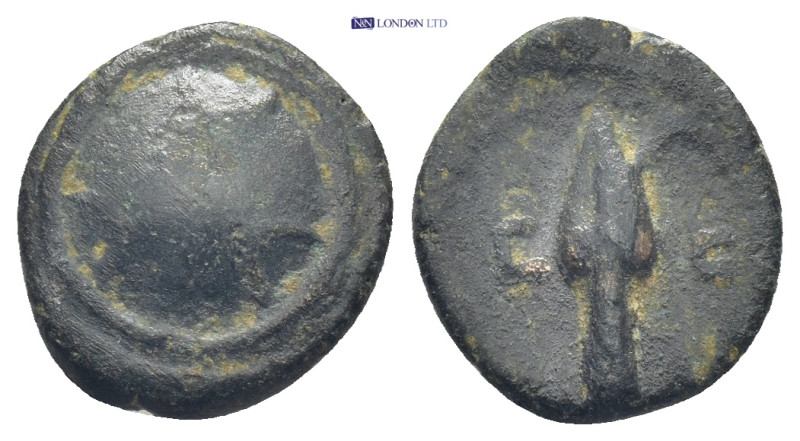 PISIDIA. Selge. Ae (13mm, 1.84 g) (2nd-1st century BC). Obv: Round shield. Rev: ...