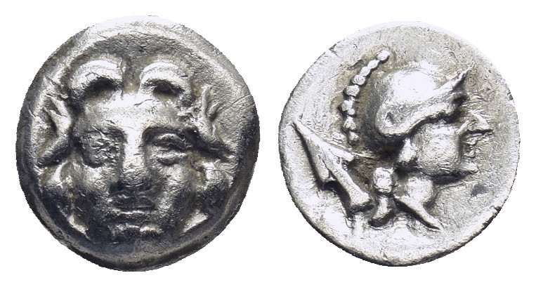 PISIDIA. Selge. Obol (Circa 300-190 BC). (0.82 Gr. 10mm.)
 Gorgoneion.
 Rev. Hel...