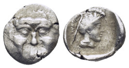 PISIDIA. Selge. Obol (Circa 300-190 BC). (1 Gr. 12mm.)
 Gorgoneion.
 Rev. Helmeted head of Athena right.