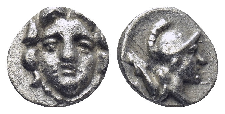 Pisidia. Selge circa 350-300 BC. Obol AR (0.73 Gr. 10mm.) 
Gorgoneion. 
Rev. Hea...