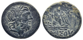 Pontos, Amisos. Civic issue under Mithradates VI, Eupator. Ca. 85-65 B.C. AE (21mm, 8.6 g). Laureate head of Zeus right / AMIΣOY, eagle standing left ...
