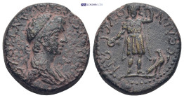 Cilicia, Selinus. Antiochos IV of Commagene (AD 38-72). Æ (21mm, 11.0 g). Diademed and draped bust r. R/ Apollo Sidetes standing facing, holding pater...