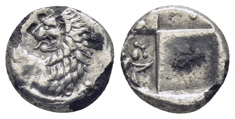 Thrace, Chersonesos, c. 386-338 BC. AR Hemidrachm (12mm, 1.6 g). Forepart of lio...