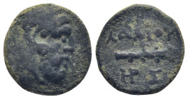 KINGS OF THRACE. Adaios, circa 275-225 BC. AE (Bronze, 16mm, 3.4 g). Head of Herakles to right, wearing lion skin headdress. Rev. ΑΔΑΙΟΥ Club; in fiel...