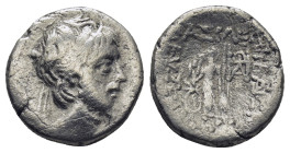 Kings of Cappadocia. Ariobarzanes III Eusebes Philoromaios 52-42 BC. BC Drachm AR (15mm, 3.38 g) Diademed and bearded head of Ariobarnazes to right Re...
