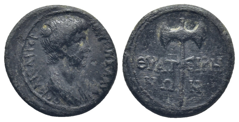 LYDIA. Thyateira. Nero, 54-68. c. 55-60 (3 Gr. 16mm.)
 Draped bust of Nero to ri...