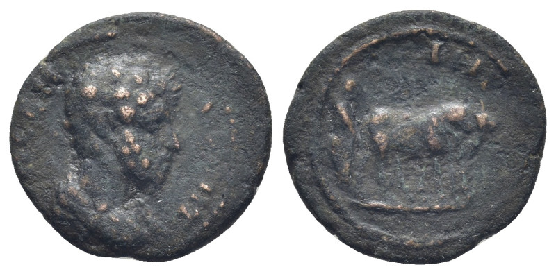 Mysia. Parion. Marcus Aurelius AD 161-180. (2.3 Gr. 12mm.) 
Bare head of Marcus ...