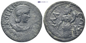 PAMPHYLIA, Sillyum. Salonina. Augusta, AD 254-268. Æ 10 Assaria (30mm, 15.4 g). Diademed and draped bust right, crescent at shoulders; I (mark of valu...