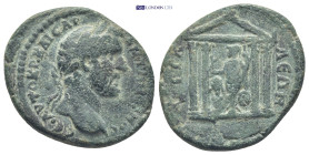 PAMPHYLIA. Attalea. Antoninus Pius (138-161). Ae. (25mm, 8.4 g)Obv: ΚΑΙϹΑΡ ΑΝΤΩΝƐΙΝΟϹ. Laureate, draped and cuirassed bust right. Rev: ATTAΛEΩN. templ...