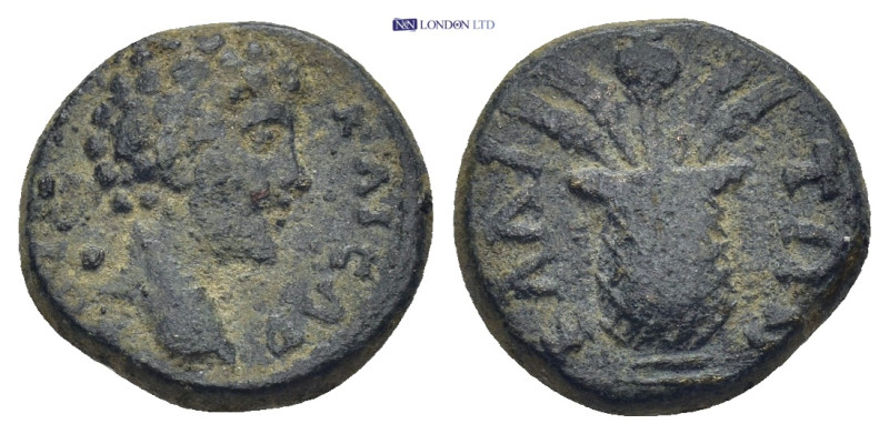 Aiolis. Elaia. Lucius Verus AD 147-161. As Caesar Bronze Æ (14mm, 2.6 g) Bare he...