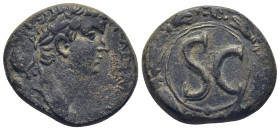 Syria. Antioch, Tiberius. (14-37 AD). AE Bronze. . (16.6 Gr. 28mm.)
Laureate bust of Tiberius right. 
Rev: SC in wreath.