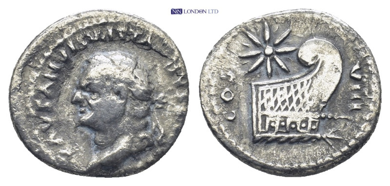 VESPASIAN (69-79). Denarius. Rome. (2.7 Gr. 18mm.)
 Laureate head left. 
Rev. Pr...