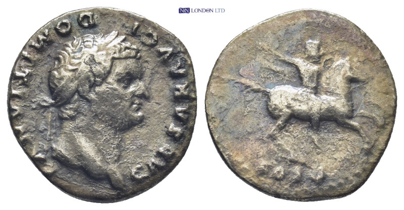 DOMITIAN (Caesar, 69-81). Denarius. Rome. (2.8 Gr. 17mm.)
Laureate head right. 
...