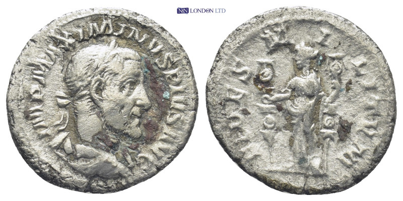 Maximinus I Thrax AD. 235-238 AR Denarius Rome (2.4 Gr. 19mm.)
 Laureate, draped...