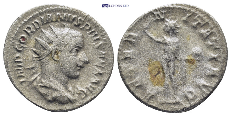 Gordian III (AD 238-244). AR antoninianus (3.28 Gr. 21mm.).
Radiate, draped, cui...