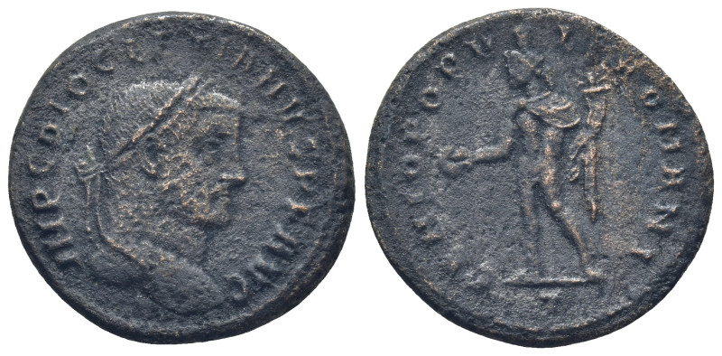 DIOCLETIAN. 284-305 AD. AE Follis (9.8 Gr. 26mm.). 
Ticinum laureate head right ...