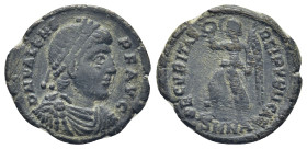 VALENS (364-378). AE. Nicomedia. (2 Gr. 18mm.)
 Diademed, draped and cuirassed bust right. 
Rev . Victory advancing left with wreath and palm branch. ...