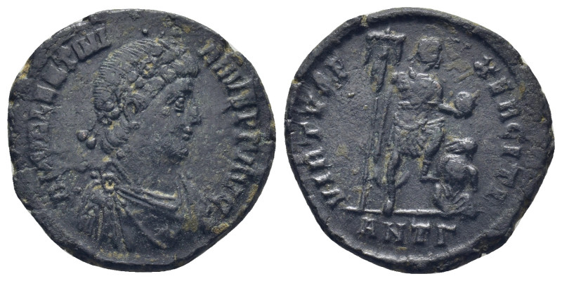 Valentinian II. A.D. 375-392. AE. Antioch. (5.45 Gr. 23mm.)
Rosette-diademed, dr...