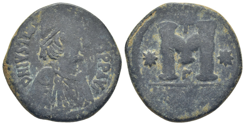 Justinian I. 527-565. Æ Follis (29mm, 14.3 g). Antioch, 533-537. D N IVSTINIANVS...