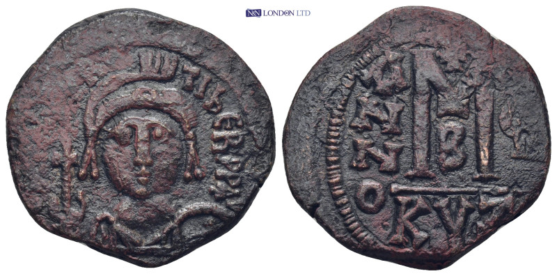 Maurice Tiberius (582-602). Æ 40 Nummi (26mm, 12.0 g). Cyzicus, year 8 (589-590)...
