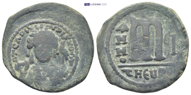 Maurice Tiberius. (582-602) AE (31mm, 12.3 g) Follis Antioch, year 1 = 582/583. ...