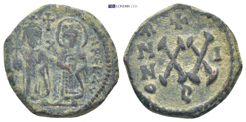 Phocas Æ 20 Nummi. (20mm, 5.0 g)Theoupolis (Antioch), dated RY 1 = AD 602/3. O N...