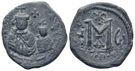 Heraclius, with Heraclius Constantine, 610-641. Follis (10.2 Gr. 28mm.), Seleucia Isauriae. (?) 
 Half-length busts of Heraclius and Heraclius Constan...