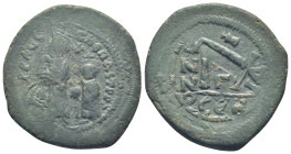 Constans II, with Constantine IV, 641-668. Follis Constantinople. (12.4 Gr. 32mm)