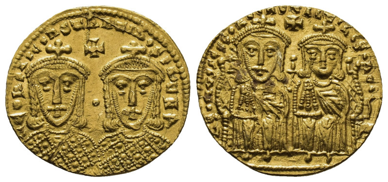 Leo IV, 775-780. With his son Constantine VI. Solidus, 778-780. AV (4.38 Gr. 21m...