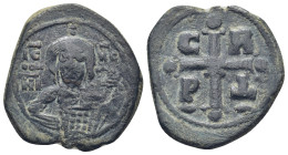 Romanus IV, Diogenes AD 1068-1071. Constantinople Follis (9 Gr. 26mm.)
IC XC over NI-KA to left and right of bust of Christ facing, dotted cross behin...
