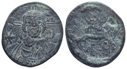 MICHAEL VII DUCAS (1071-1078). AE Follis. Constantinople. (8.1 Gr. 27mm) Bust of Christ Pantokrator facing; cross behind, star to lower right. Rev. Cr...
